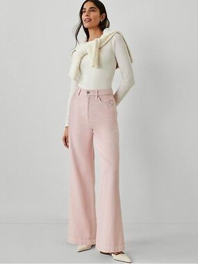 ANN TAYLOR 10 The Relaxed Trouser Jean in English Rose Pink • Straight Leg Jeans